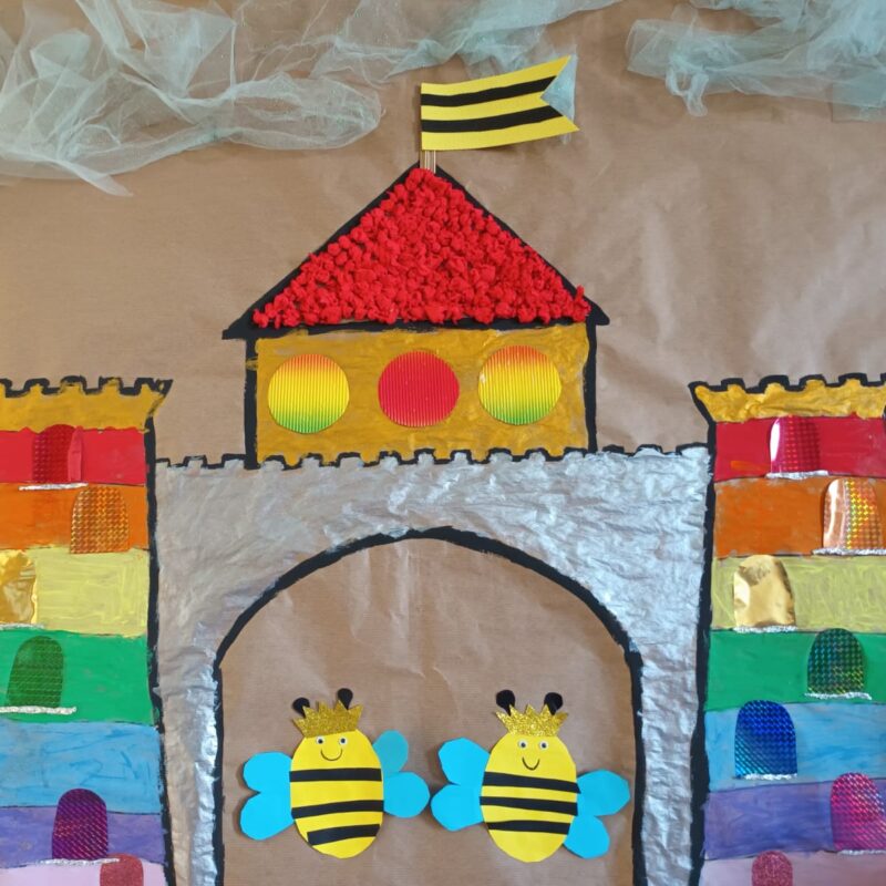 zamek wykonany przez dzieci z grupy Pszczółki
