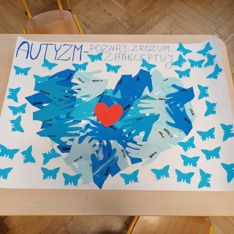 plakat wykonany przez dzieci z grupy Motylki